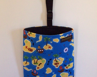 Car Litter Bag // Auto Litter Bag // Auto Trash Bag  // Stay Open Design! // Treasure Map