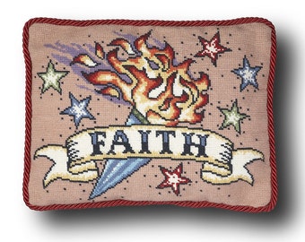 Faith Tattoo Cross Stitch Kit - large