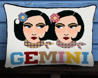 Gemini cross stitch kit - small