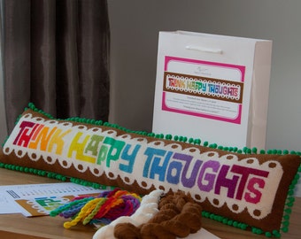 Think Happy Thoughts Cross Stitch kit - LAST CHANCE