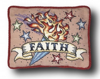 Faith Tattoo Cross Stitch Kit - small