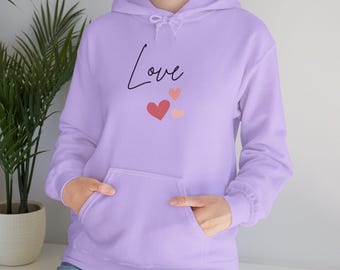 Sudadera con capucha Love para mujer, regalo de San Valentín, sudadera con capucha gruesa unisex, ropa de invierno acogedora, jersey romántico