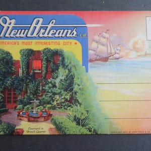 New Orleans, Louisiana (1940s)  Folder Souvenir Vintage Postcard