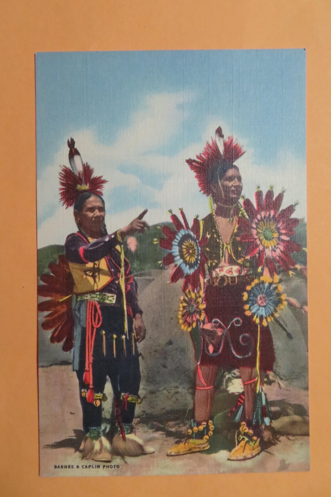 Taos Indian Dancers in Full Regalia / Vintage Linen Postcard Native ...