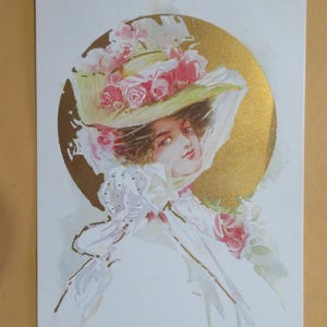 Victorian Elegant Lady Gibson Girl Style Vintage Postcard / Early 1900s