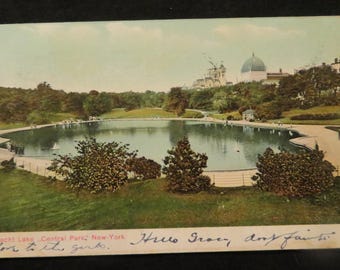 New York City, NY: Yacht Lake Central Park (1907) Vintage Postcard