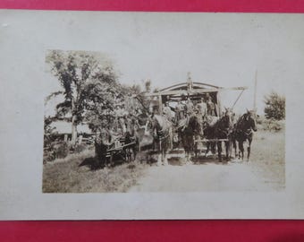 Farm Team of Horses / Agricultural / Occupational Antique RPPC Postcard  Real Photo Postcard