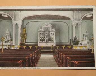 Interior of Cathedral (St. Augustine, Florida) Antique Vintage Postcard (MP13)