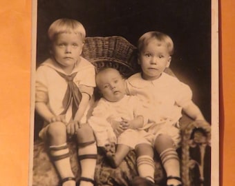 RPPC 1930s Baby/Child Family Siblings Vintage Postcard