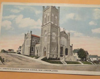 St. Joseph's Church Montauk Avenue (New London, Conn.) Antique Vintage Postcard (MP25)
