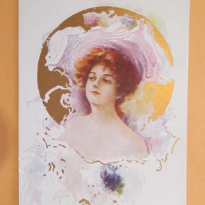 Victorian Elegant Lady Gibson Girl Style Vintage Postcard / Early 1900s