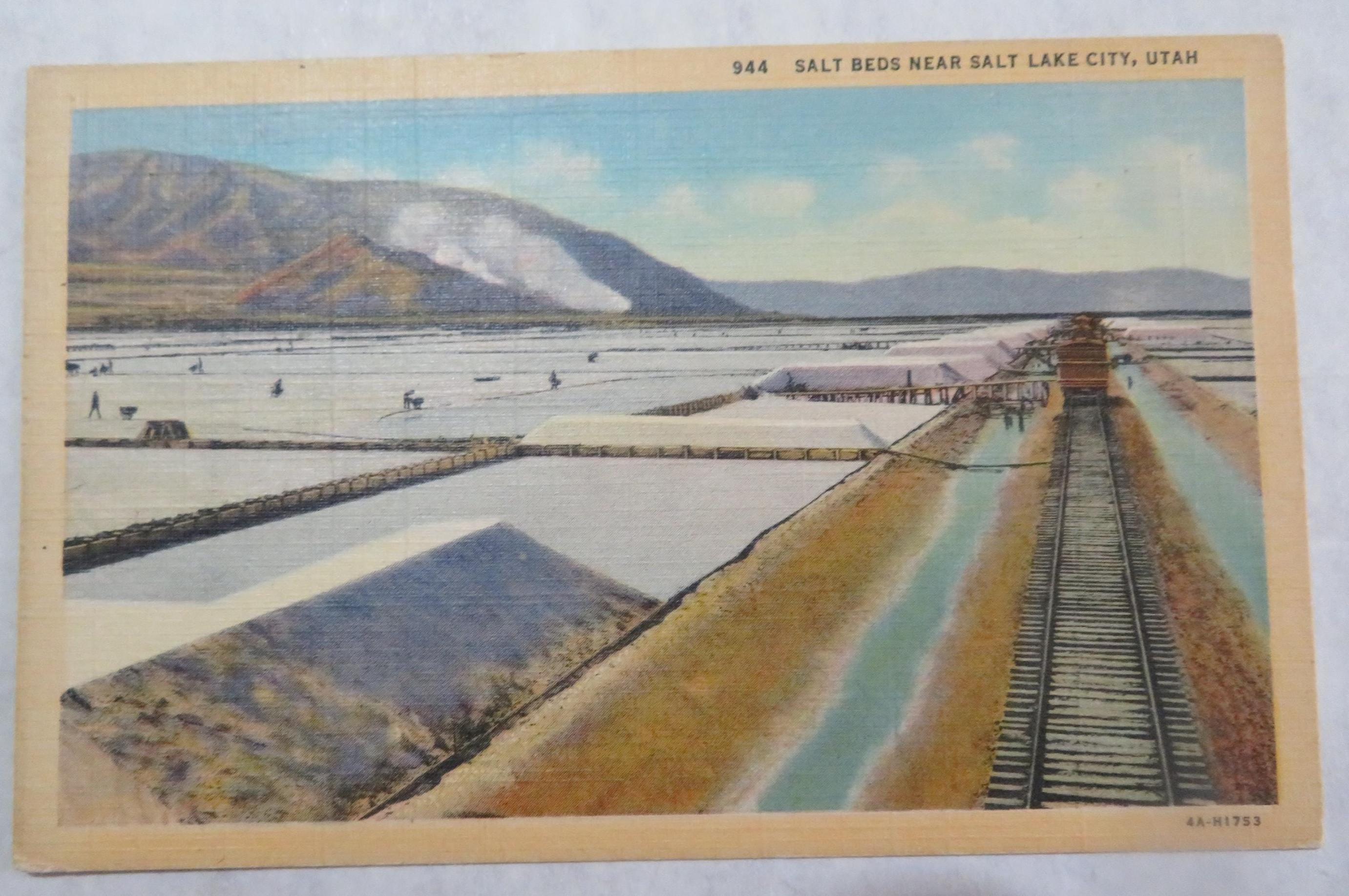 Utah: Salt Beds Near Salt Lake City Vintage Postcard