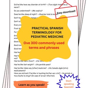 Practical Spanish Terminology for Pediatric Medicine - Over 350 specialized vocabulary entries and conversation helpers