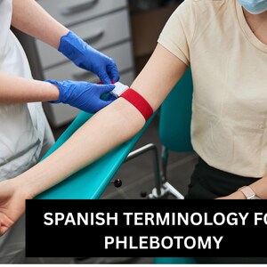 Terminología práctica en español para flebotomía: más de 50 términos especializados y herramientas de conversación.