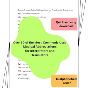 Over 60 of the Most Commonly Used Medical Abbreviations for Translators & Interpreters