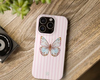 Watercolor Butterfly iPhone Case, Slim, Girly, Pastel Phone Cover, Trendy Accessory