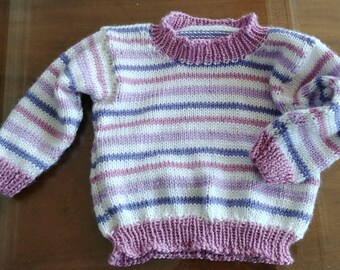 Pastel striped baby sweater