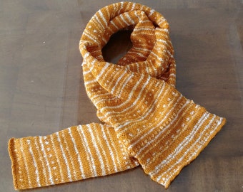 Pumpkin color striped scarf