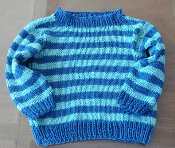 Maglione bambino a righe blu e verdi | Etsy Italia