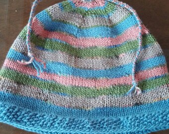 Striped cotton hat