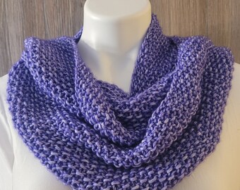 Purple Cowl, Infinity Cowl, Knitted Cowl, Handknitted Cowl, Infinity Scarf, Knitted Scarf, Handknitted Scarf, Handmade Cowl, Handmade Cowl