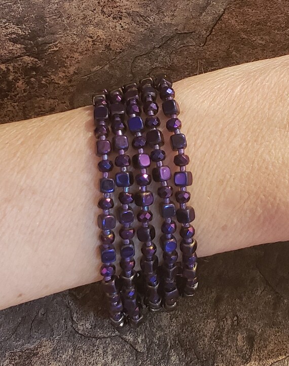 Grape Glass beaded bracelet