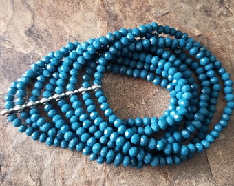 Türkis Kristall Armband, Multi Strand Boho Stretch Armband, acht Stränge