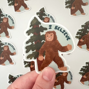 Cute Bigfoot Sasquatch Sticker | Waterproof Vinyl Sticker | Cute Cryptid | Bigfoot Believe Sticker