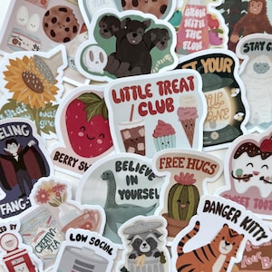 Cute Sticker Bundle Set of 3+ stickers | Cute Stickers | Pun Stickers | Waterproof Stickers | Laptop Stickers