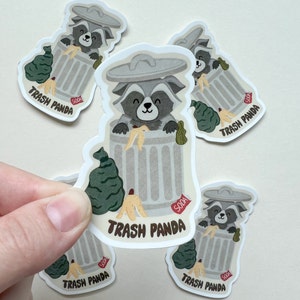Trash Panda Sticker | Funny Raccoon Sticker | Funny Animal Sticker | Raccoon Sticker | Vinyl Waterproof Sticker