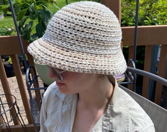 Bucket Sun Hat Cotton Crochet Wearable - Multiple Colors, Great for Couples! (Cottagecore Vibes)