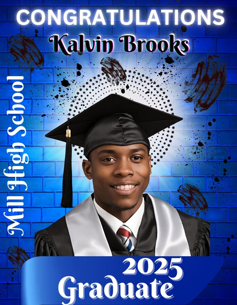 Editable 2025 Graduation Designs, Class of 2025, Grad 2025 Canva Templates, 2025 Graduation
