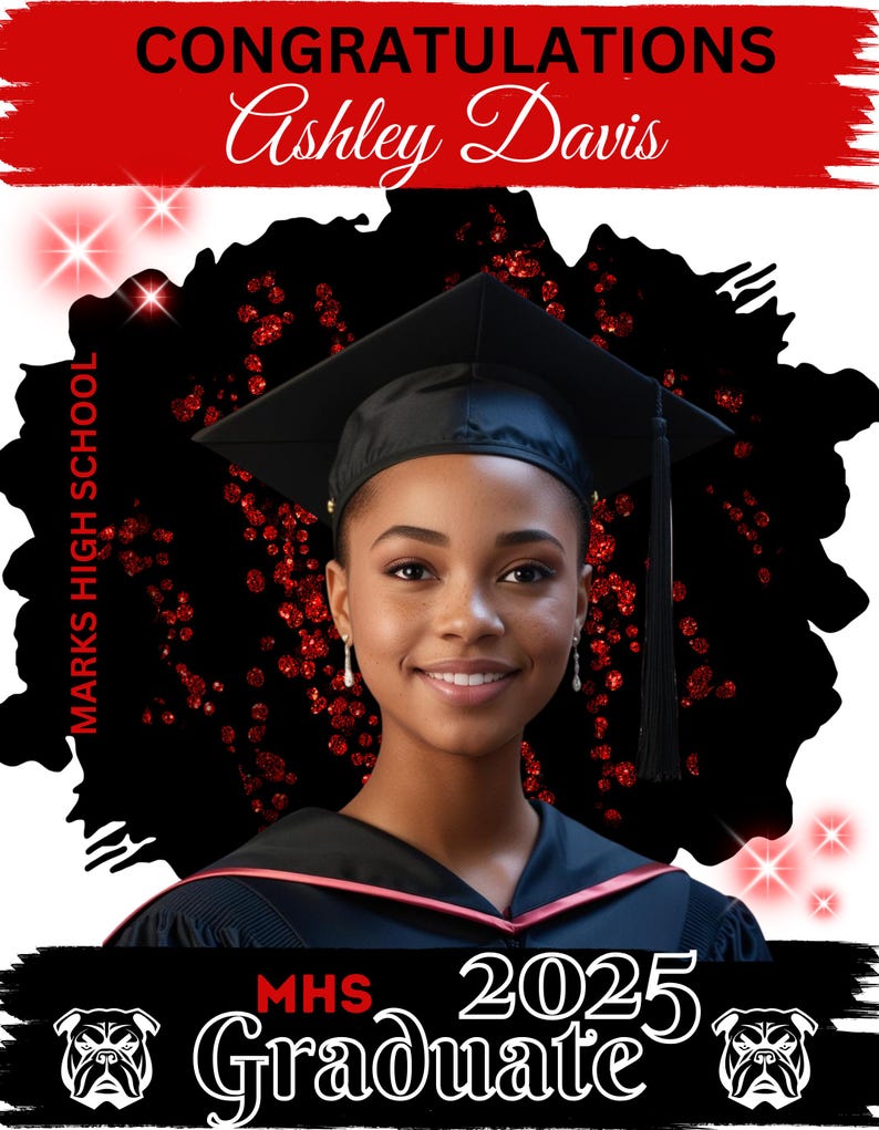 Editable 2025 Graduation Designs, Class of 2025, Grad 2025 Canva Templates, 2025 Graduation