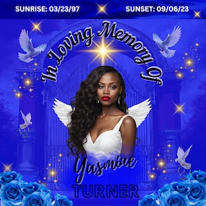 Blue Editable Memorial Designs, Canva Editable, T-shirt Design, Rest in Peace, In Loving Memory of, Forever In our Hearts