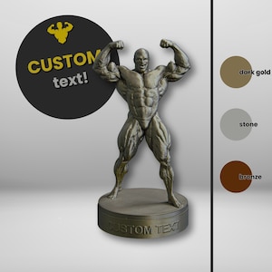 Ronnie Coleman Bodybuilder Statue, Custom Fitness Sculpture, Muscular Man Gym Decor, Weightlifting Gift, Personalized Text, Bodybuilding