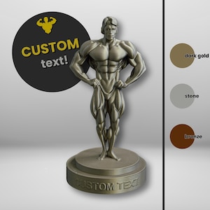 Arnold Schwarzenegger Bodybuilder Statue, Custom Fitness Sculpture, Weightlifting Gift, Personalized Text, Bodybuilding Fans, Gym Decor