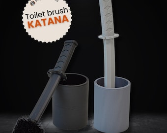 Katana Toilet Brush - Samurai Sword Bathroom Cleaner | Funny & Unique Home Decor Gift for Ninja, Anime,  Japan Fans