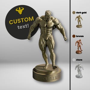 Bodybuilder Statue, Custom Fitness Sculpture, Muscular Man Gym Decor, Weightlifting Gift, Jay Cutler Figure, Personalized Text, Bodybuilding