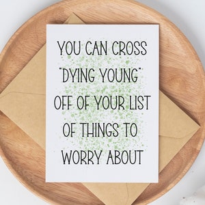 Funny Birthday Card For Getting Older, Adult Humor Birthday Card, Over The Hill Card, 50th Birthday, Aged ToPerfection,Cross Dying Young Off