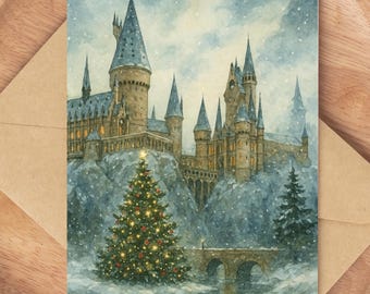 Happy Christmas, HP Holiday Card, Wizards Christmas Card, Fairytale Holiday Card