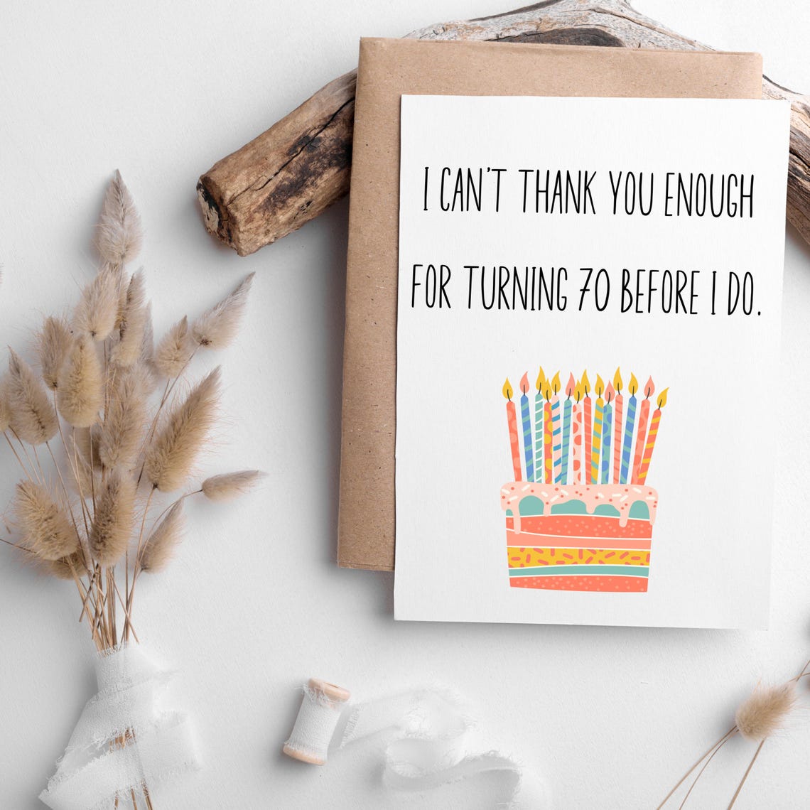 70th Birthday Card, Funny 70th Birthday Card, Thank You for Turning 70 ...