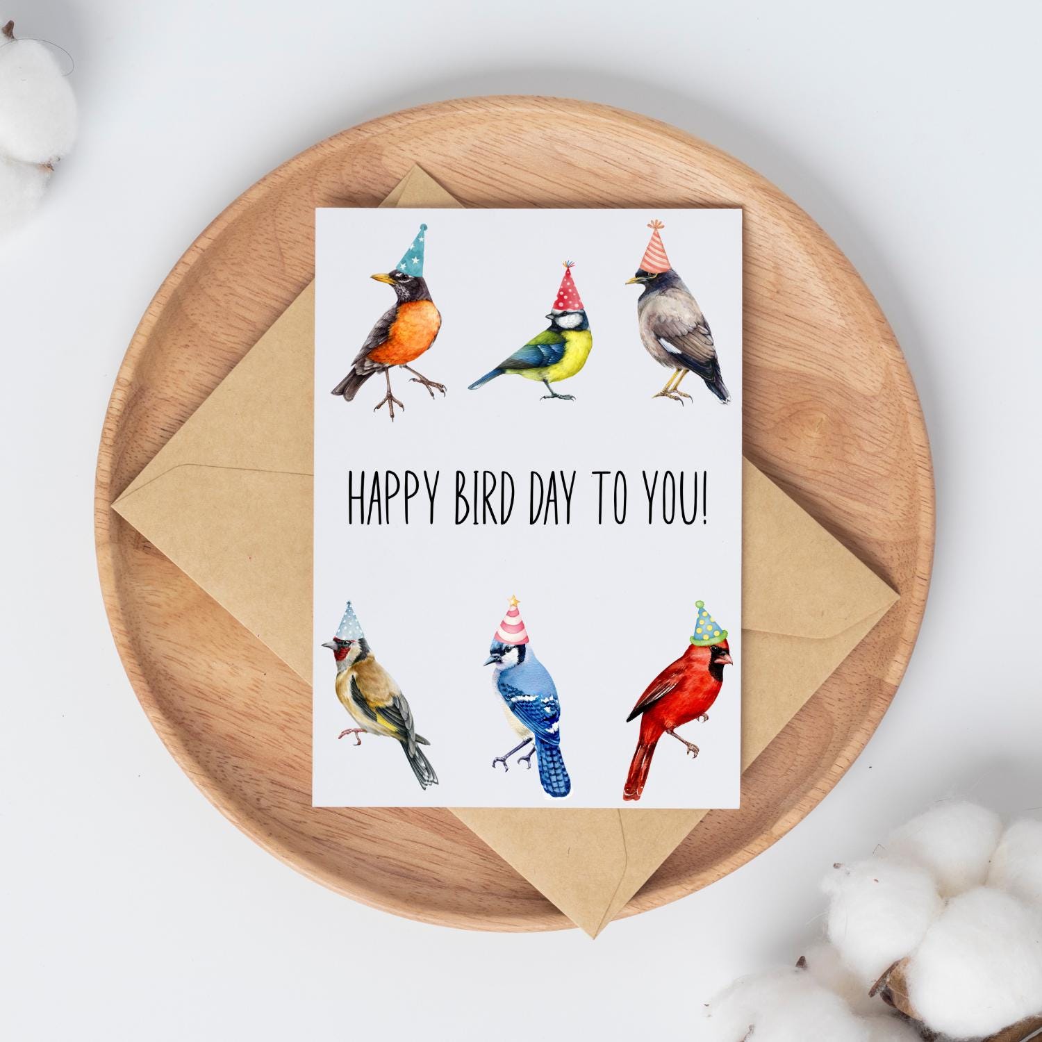 Bird Birthday Card, Bird Day Card Bird Lover Card, Bird Greeting Card ...