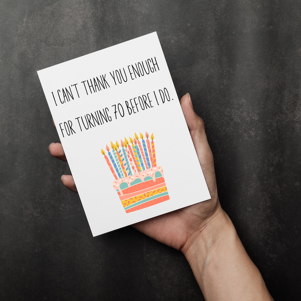70th Birthday Card, Funny 70th Birthday Card, Thank You for Turning 70 ...
