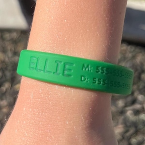 Child ID Emergency Contact Bracelet Silicone Band
