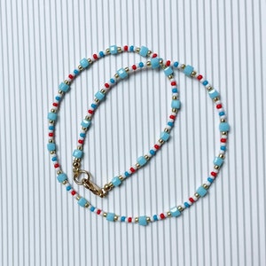 Beaded Necklace, Summer Jewelry, Chocker, Colored Necklace, Seed Bead Choker