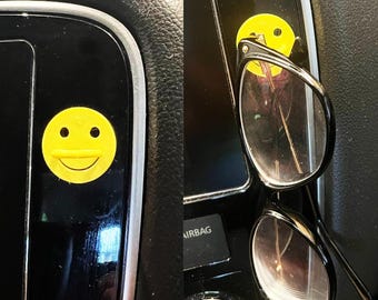 Pack Of 2 "Smile Face" Sunglasses Holders. Car Organizer for Easy Access. Keep Your Car Organized. Perfect Functional Car Accessories.