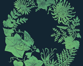 Moonflower and Chrysanthemum - Print