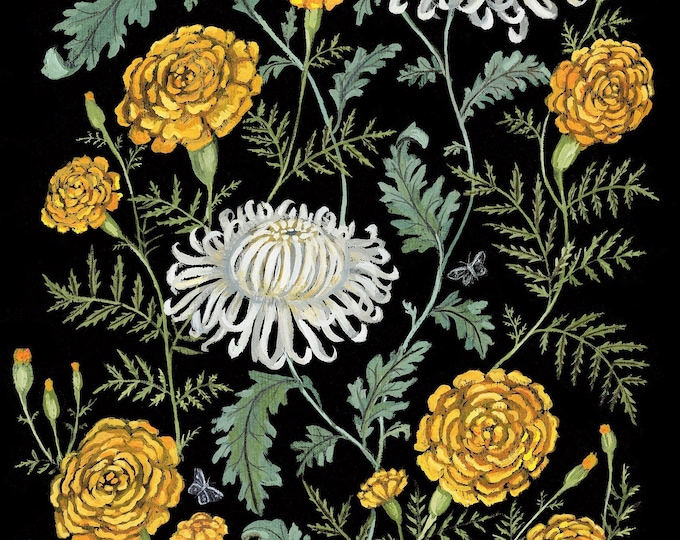 Marigolds and Chrysanthemums - Print