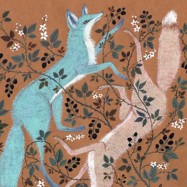 Blackberry Foxes - Print