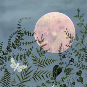 Moon with Vines - Print